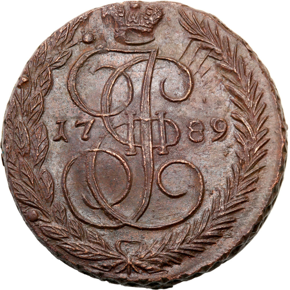 Rosja. Katarzyna II. 5 kopiejek 1789 EM, Jekaterinburg